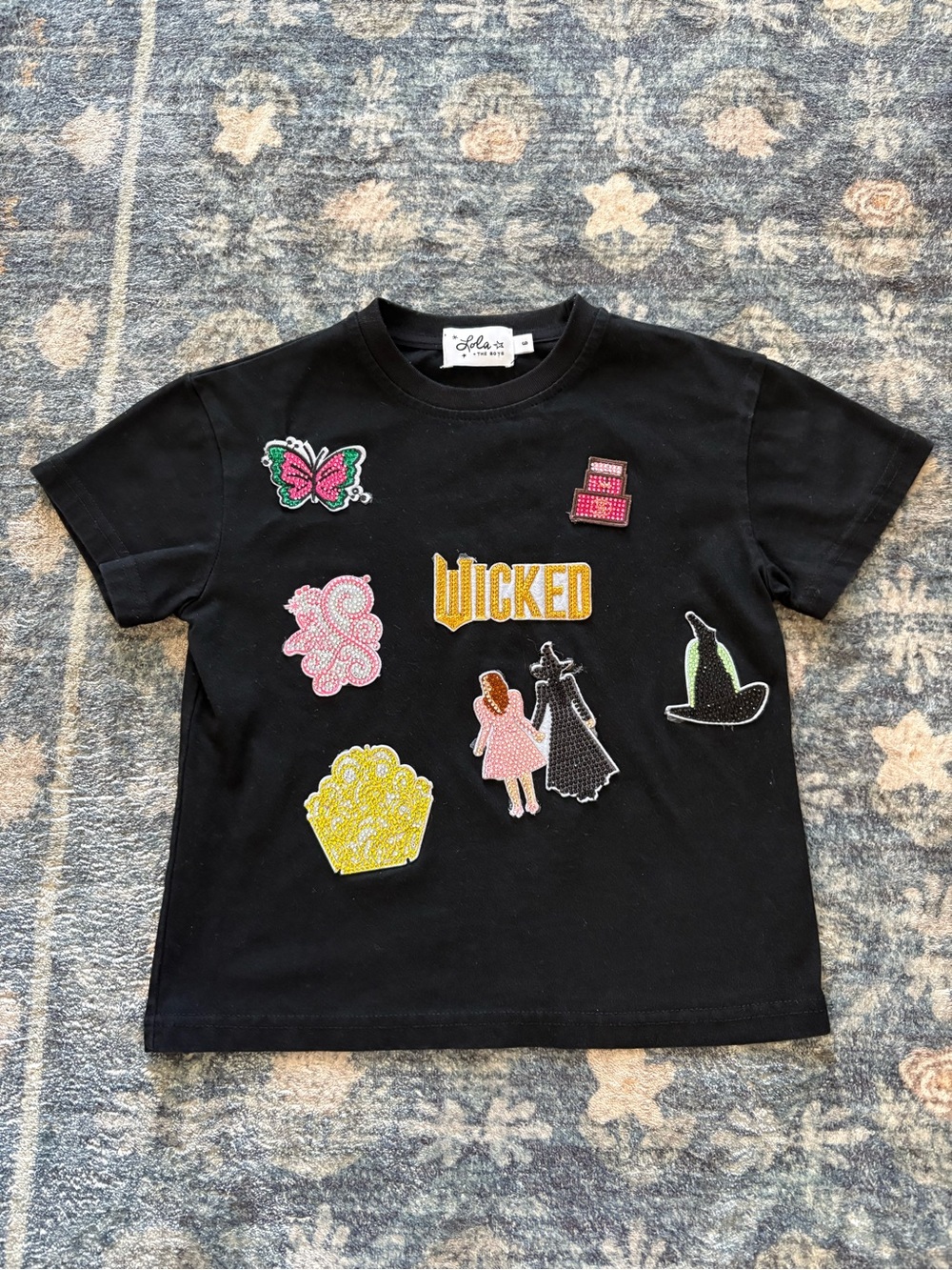 Lola & The Boys Short Sleeve Wicked Embellished Tee Size 6
